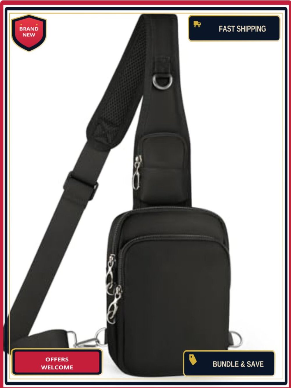 Anti-Theft Sling Crossbody Bag RFID Blocking Water Resistant Travel